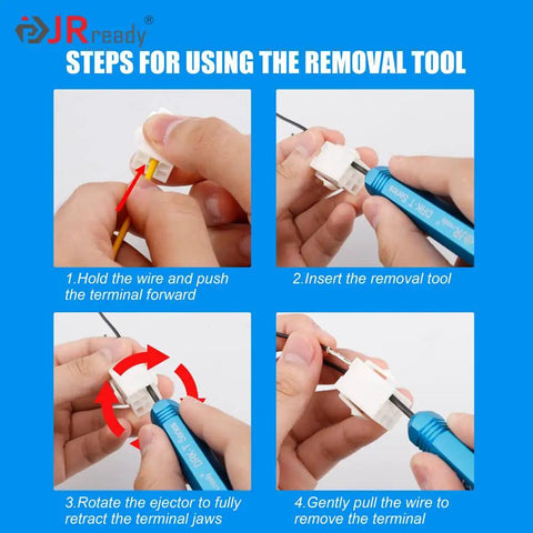 Step-by-step guide using Pro Grade Pin Extractor Tool Kit For JST AMP And Molex Connectors.062 And.093 Inch for harness repairs