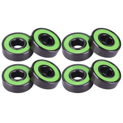 Premium Chrome Steel Skateboard Bearings With Extended Inner Ring For Zero Wobble And Razor Sharp Alignment, Shred Ready For Fast Longboarding, Electric Boards And Slick Smooth High Speed Cruising Rolls Daily