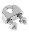 Close-up of 8 Piece 3/8 Inch Wire Rope Clamps And 4 Pcs M10 Stainless Steel Thimbles For Cable Rigging, showcasing M10 clamp details