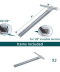 2 Pack Beefed Up Custom Socket Wrench For One Eighth Inch Invisible Cable Railing Kit Hardware Hidden Tensioner On Wood And Metal Posts For Cable Railing System CT16 showing dimensions and included items.