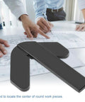 Center finder ruler Z073B, plastic black tool for locating the center of round workpieces.