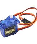 Single blue SG90 micro servo motor with cable from 12 Piece SG90 Micro Servo Motors 9G Mini Servos Kit for RC Helicopters and Robots.