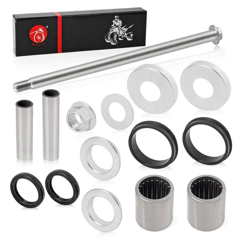 Swingarm Seals Bearing Sleeve And Pivot Bolt Rebuild Kit For TRX400EX TRX400X 1999-2014 Durable ATV Quad Repair Set With Bearings Sleeves Collars And Pivot Parts, silver steel parts