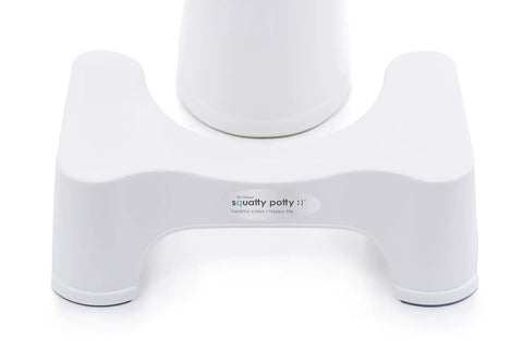 Original Bathroom Toilet Stool Set With 7 And 9 Inch Heights In White Doctor Recommended For Natural Squat Posture single white stool