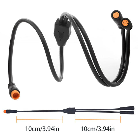 Y Splitter Extension Wire For Bike Headlight Gear Sensor And Brake Split Cable With Julet Type 3 Pin Connector 24 Inches Long Water Resistant 2 Pin 3 Pin 4 Pin 5 Pin Compatible With 36V E Bikes For Easy Hookups