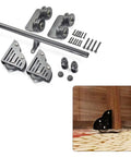 Sliding Barn Door Hardware Kit With Floor Roller Wheels For Library Ladder Track System Black 3Ft To 20Ft Full Set