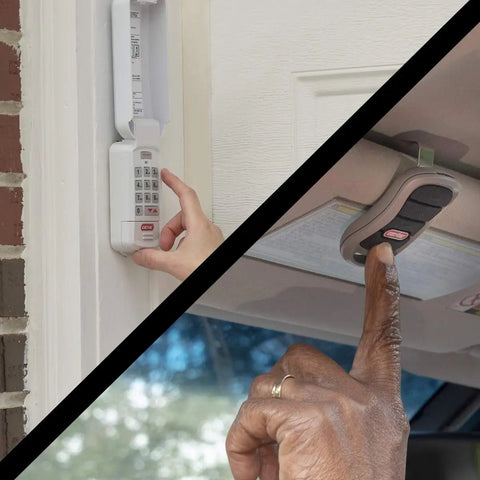Using Three Button Garage Door Opener Remote And Wireless Keypad Bundle For Intellicode Openers G3T R And GK R