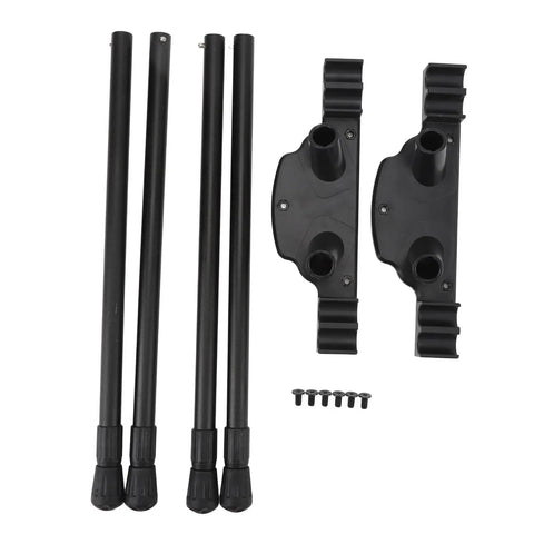 No Sweat Adjustable Folding Table Legs Crafted From Smooth Aluminum Alloy With Lock Tight Nylon Connectors shown with mounting brackets and screws.