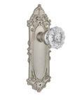 Victorian Crystal Door Knob With Decorative Plate Elegant Fluted Glass Knob Set For Large Vintage Or Modern Doors With Retro Vibe