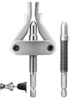 Professional Grade Heavy Duty Broken Pipe Extractor Tool Rips Out Stuck Rusted Threaded Fittings Quick No Sweat Saves Time On Faucet And Angle Valve Jobs Half To Full Inch Compatible, showing tool and its components.