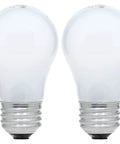 Soft White Incandescent A15 Bulb Set For Lamps Medium Base 15 Watt 120 Volt 2 Pack 65 Lumen Output Long Lasting 2500 Hour Life