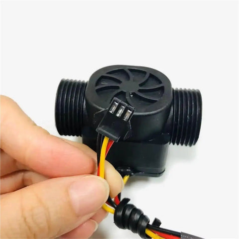 Compact Nylon Three Quarter Inch DN20 Hall Effect Water Flow Sensor With Liquid Level Switch No Frills Easy Install Mini Turbine Flowmeter For Water Treatment System 3 To 24V DC 2 To 60 L Per Minute