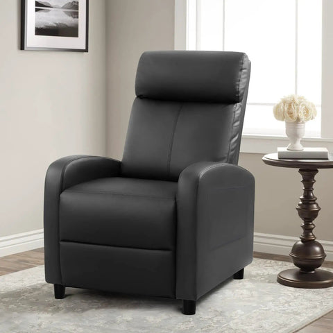 Massage Recliner Chair For Your Living Room Adjustable PU Leather With Footrest Ergonomic Home Theater Seating For Adults Black