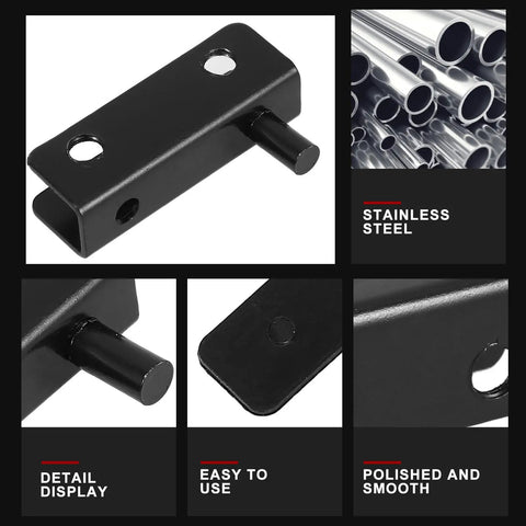 Dark Steel Shower Glass Hinge Set Four Pairs Heavy Duty Glass Door Hinges And Clamp Hardware close-up with stainless steel detail