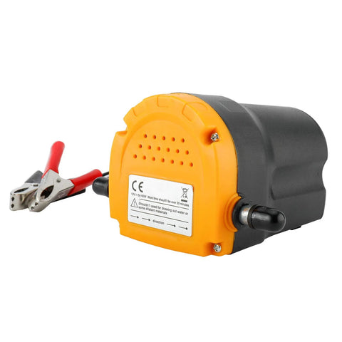Portable 12V 60W Oil Extractor Pump For Fluid Changes with battery clips, ideal for cars, motorcycles, RVs, and boats.