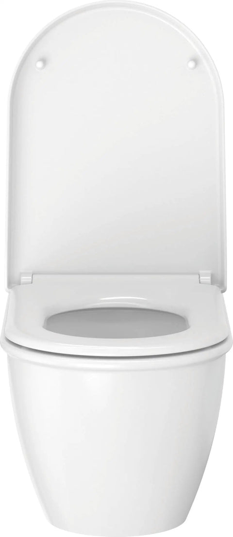 Universal Elongated Toilet Seat With Soft Close Lid And Stainless Steel Hinges, Durable Thermoplastic Construction, Fits Most Toilets, White