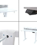 Ditch The Slump With This Electric Standing Desk Adjustable Height Platform Featuring Smart Led Controls Four Memory Presets And Child Safe Lock, showing height adjustment details and LED control panel.