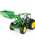 Deere 6210R Tractor With Loader 1 To 16 Scale Big Farm Toy with durable plastic, lights, and realistic engine sounds