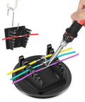 Game Changing Aluminum Alloy Magnetic Helping Hands Soldering Station with wires in V-slots and soldering iron in use