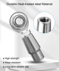 2 Pack 3/8 x 3/8-24 Heim Joint Rod End Kit For Panhard Bar, Beefy Heavy Duty Steel, Chrome Coated 52100 Bearing Balls, Silver Zinc Finish, High Load Capacity Up To 7,605 Pounds, steel rod end