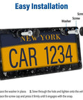 Fresh Dope Forged Carbon Fiber License Plate Frame Slick Real Carbon Tag Holder Cover For Your Ride With Tight Screw Caps Secure Two Hole Mount Rust Free And Weather Shield Lightweight Two Pack, showing installation process.