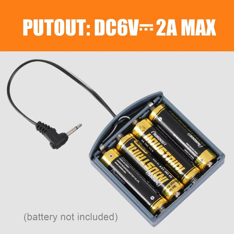 External Power Supply Box With 2.5mm And 3.5mm Jacks For Safe Boxes And Gun Safes, 4 AA Battery Holder, 6V Backup Power Source