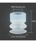 Close-up of Heavy Duty Pneumatic Suction Cup Big Head With Silicone Nozzle 8mm Mounting Hole Double Layer, showcasing dimensions.