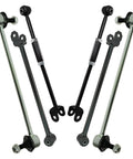 TRQ rear suspension kit for Toyota; set of four black and silver control arms with bushings and ball joints.
