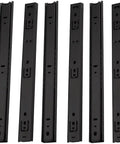 Top Shelf Heavy Duty Black Drawer Slides Pair Full Extension Smooth Glide Runners for filing cabinets, showing 8 black steel slides.