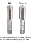 Pro Grade M18 Hand Tap Set With 4 Straight Flutes In H2 Alloy Tool Steel, showing taper and bottom taps for metalwork repairs