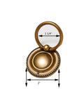 8 Pack 2 Inch Antique Brass Ring Drawer Pulls With Round Plate Base on white background showing size dimensions