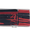 Big Shot Heat Shrink Tubing Kit 150 Pieces Black And Red Polyolefin Wire Cable Sleeves 2 To 1 Ratio Heavy Duty Electrical Insulation Protector For Thick Cables And Bundles Plus Diy Projects And Repair Work in storage case