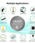 Hella Reliable Cr2025 Lithium Coin Cell Batteries 10 Pack 3 Volt 160 Mah for various devices like key fobs and thermometers.