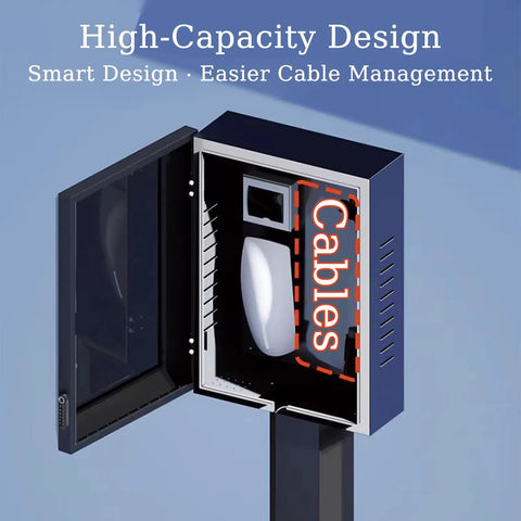 Premium Heavy Duty EV Charger Lock Box storage design with visible cables inside for easy management.