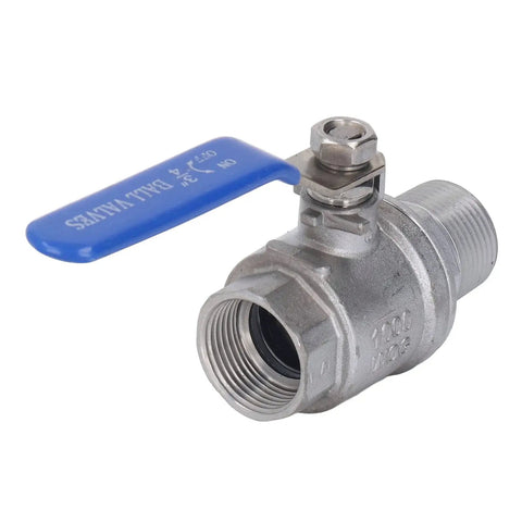 Heavy Duty Three Quarter Inch Npt Stainless Steel Ball Valve For Water Oil Gas Lines featuring a blue lever for easy control.