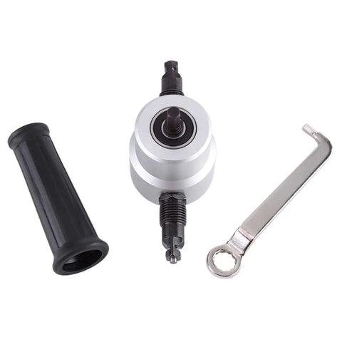 Power Drill Nibbler Attachment for Sheet Metal Cutting Double Head Cutter Kit with handle and wrench
