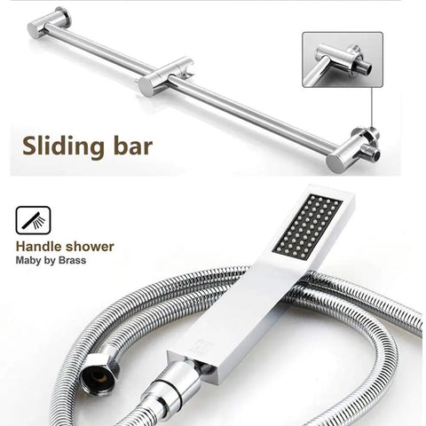 Sliding bar and handheld shower head with hose for Kick Back From The Daily Grind With This Top Tier Thermostatic Chrome Shower System.
