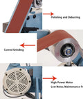Close-up of Top Tier Heavy Duty Bench Polisher 1100W Variable Speed Grinder showing polishing features and high-power motor.