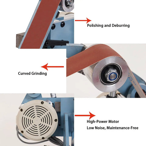 Close-up of Top Tier Heavy Duty Bench Polisher 1100W Variable Speed Grinder showing polishing features and high-power motor.