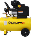 Ultra Quiet 3.5HP Portable Oil Lubricated Air Compressor, 10 Gallon Horizontal Tank with wheels and pressure controls.