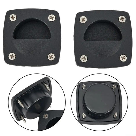 Recessed Nylon Pull Handles Marine Grade For Boats And Yachts Black Flush Mount Cabinet And Drawer Hardware Durable Saltwater Ready Replacement Kit 4 Pieces