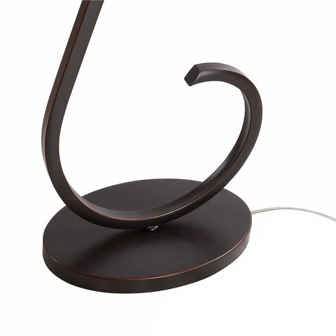 Close-up of base and elegant scroll detail of Oil Rubbed Bronze Floor Lamp With Elegant Scroll Design, Casual Modern Vibe For Living Rooms