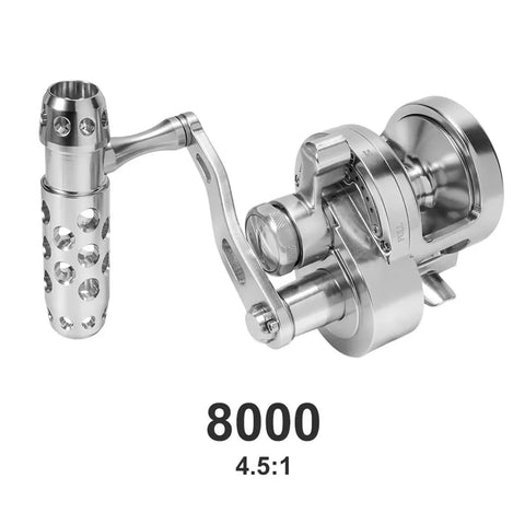 Lever Drag Fishing Reel For Saltwater Big Game Beasts Angling Left Hand Trolling And Boat Casting Reel 4.5:1 Metal Body