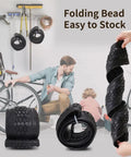 Folding Two Pack Beach Cruiser Bike Tires 26x2.125 With Inner Tubes And Tire Levers, Durable Rubber, man and child repairing bike.