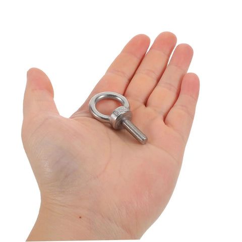 Stainless Steel M6x20 Threaded Eye Bolts With Closed Ring For Heavy Duty Concrete Mounts And Wall Hooks, hand-held view