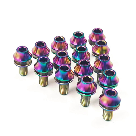 Colorful Titanium M5x12 Hex Bolts With Washers For Water Bottle Cage On Mountain Bike MTB Set Of 4 Beefy Strong Lightweight Screws