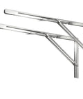 No Sweat Install Bulletproof 22 Inch Folding Shelf Brackets 2 Pack Stainless Steel Heavy Duty L Bracket for wall mounting.