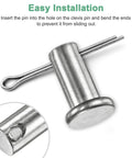 Eight Pack M8 By 55mm Stainless Steel Clevis Pins Flat Head 304 Stainless Single Hole Quick Release Link Pins For Mechanical Linkages Trucks Lawn Mowers Hinges Rigging Reusable installed with retaining pin