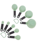 Nine Piece Measuring Cups And Spoons Set With Soft Grip Handle For Maximum Control Easy Read Measurements Nesting Design