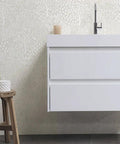 Bathroom with cream and white forest-themed wallpaper behind modern sink - Whimsical Woodland Fantasy Peel And Stick Wallpaper In Cream And White No Mess Removable Wall Covering Easy To Reposition For Quick DIY Room Makeovers Great For Living Rooms And Nurseries 20 Inch Wide By Sixteen And A Half Feet Long Made In USA.